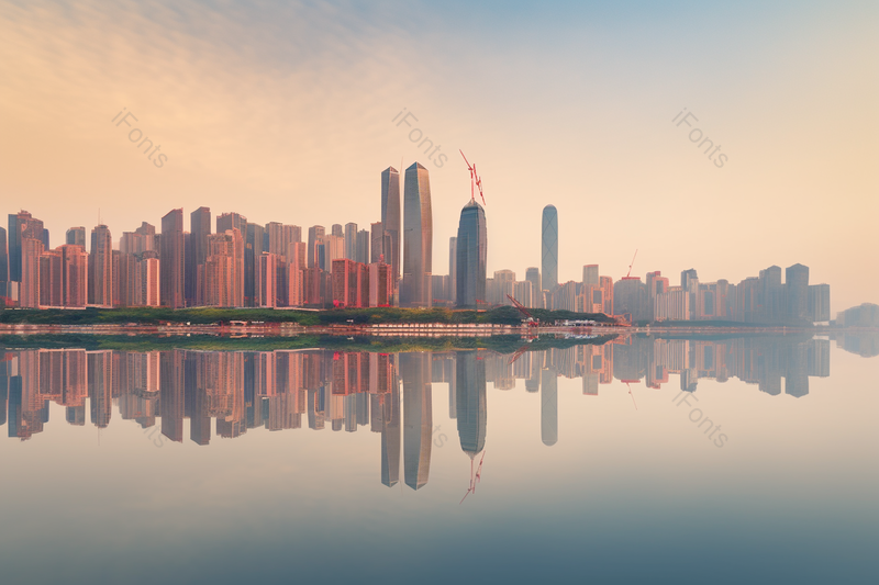 重庆嘉陵江天际线倒影清澈的水面倒映城,高清,摄影图,摄影图片,图片大全,摄影图免费下载